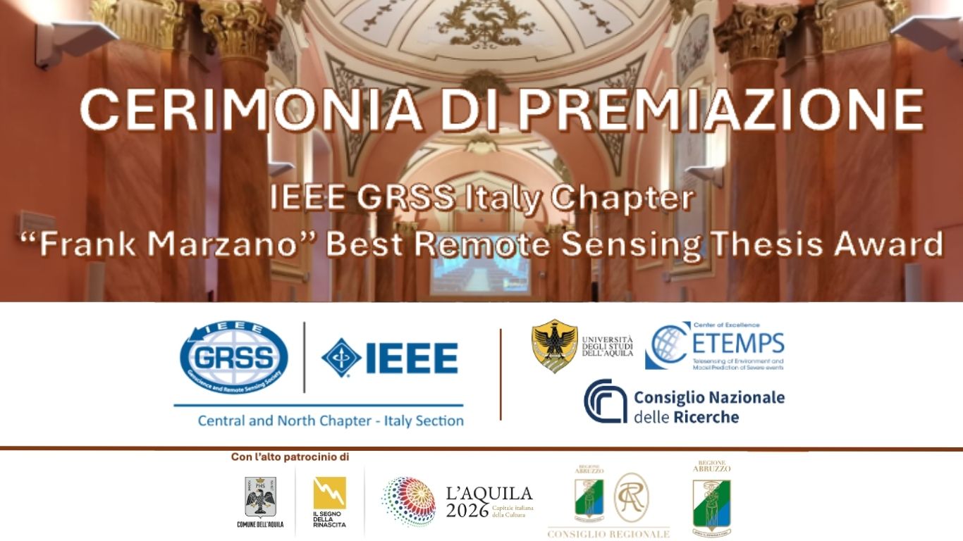 Cerimonia di Premiazione IEEE GRSS Italy Chapter "Frank Marzano" Best Remote Sensing Thesis Award