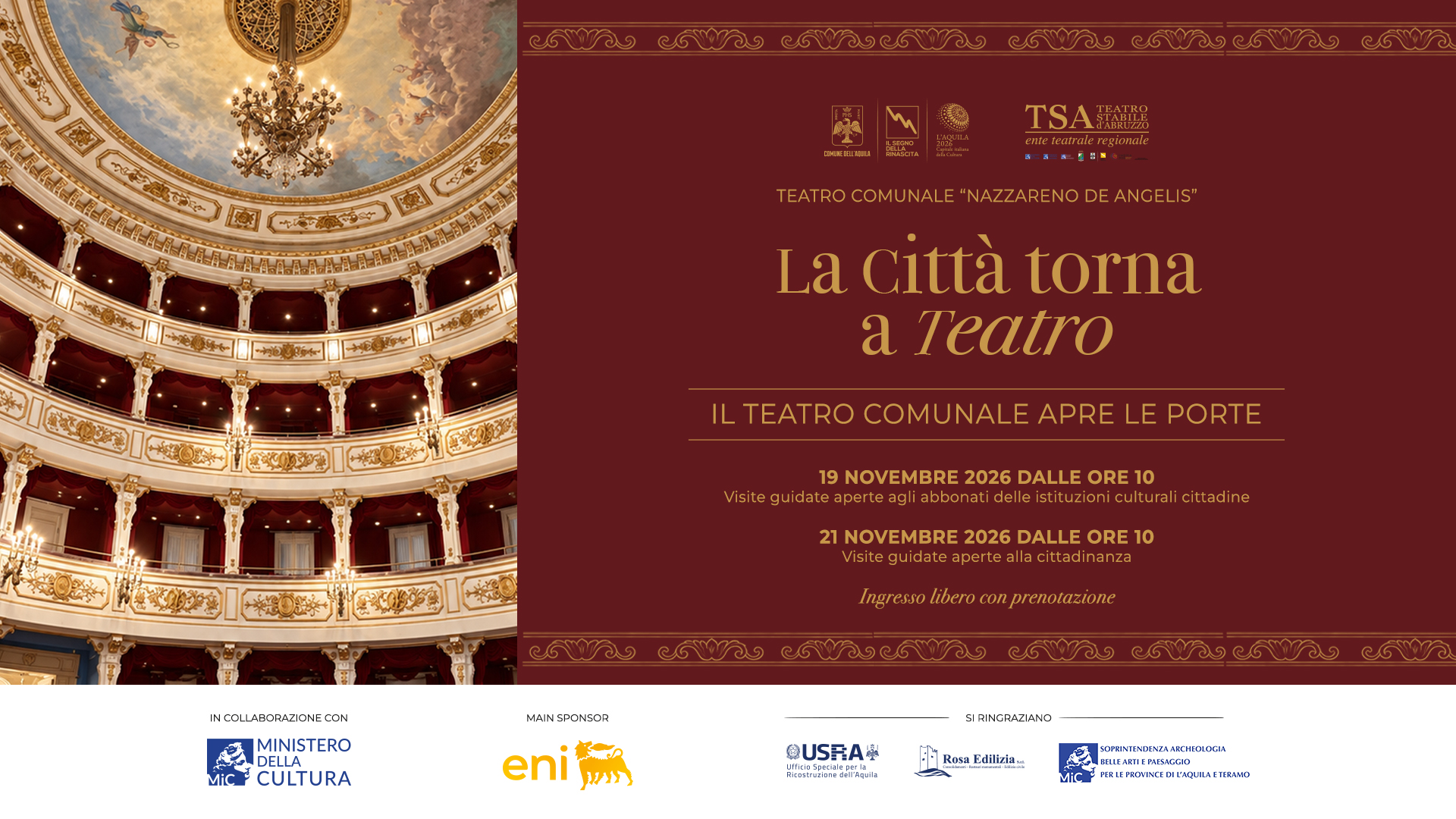 VISITE GUIDATE AL TEATRO COMUNALE